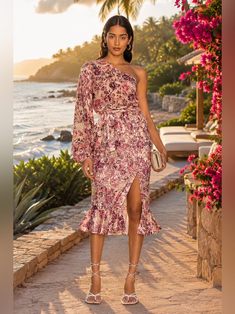 NWT Hemant & Nandita x REVOLVE Suki One-Shoulder Dress size Med video